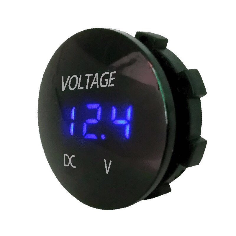 Redondo impermeable Auto barco coche motocicleta DC5V-48V Panel LED Mini Digital voltímetro de voltaje probador Monitor pantalla voltímetro