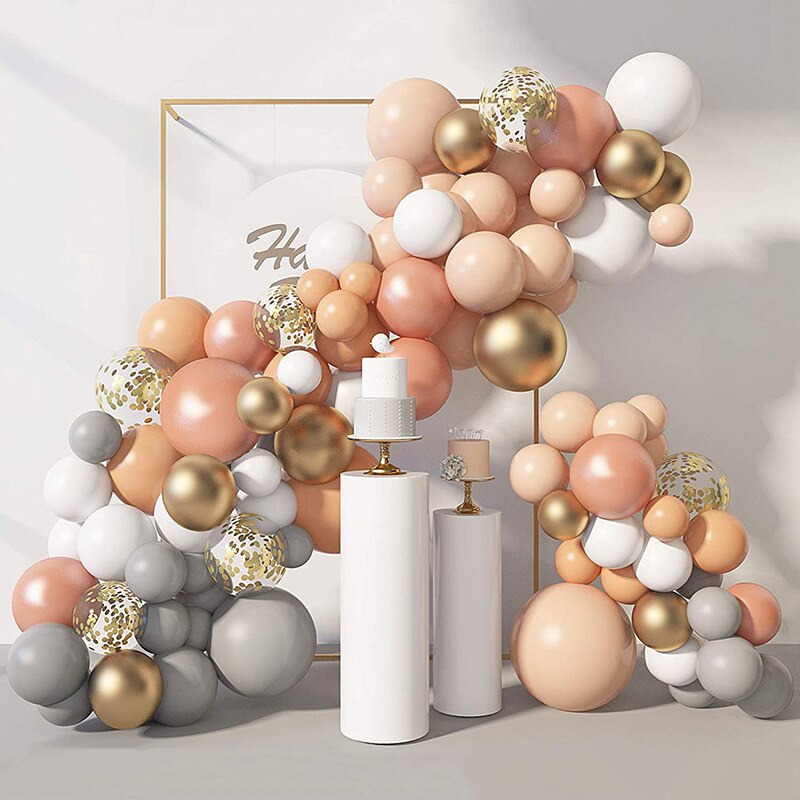 Juego de globos inflables de látex para boda, juguete Retro con cadena de colores, ideal para , banquete, arreglo de pared, arco de globos, 129 piezas