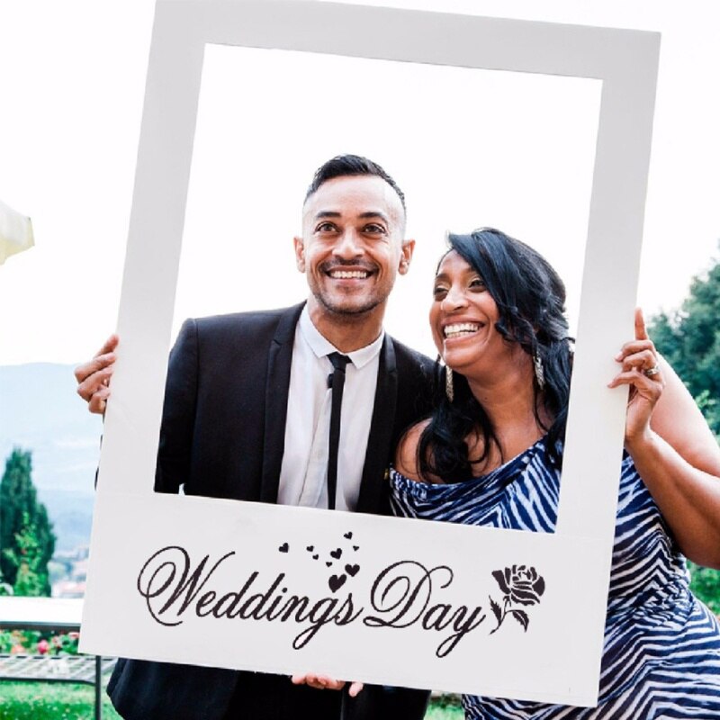 1PC Wedding Day Photo Frame DIY Photo Props Photo Booth Wedding Favors Anniversary/Wedding Decoration Party Supplies