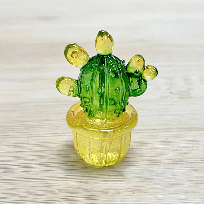 Mini figuritas de Cactus para decoración de escritorio, estatua suculenta, planta de bonsái en maceta, micropaisaje: violet
