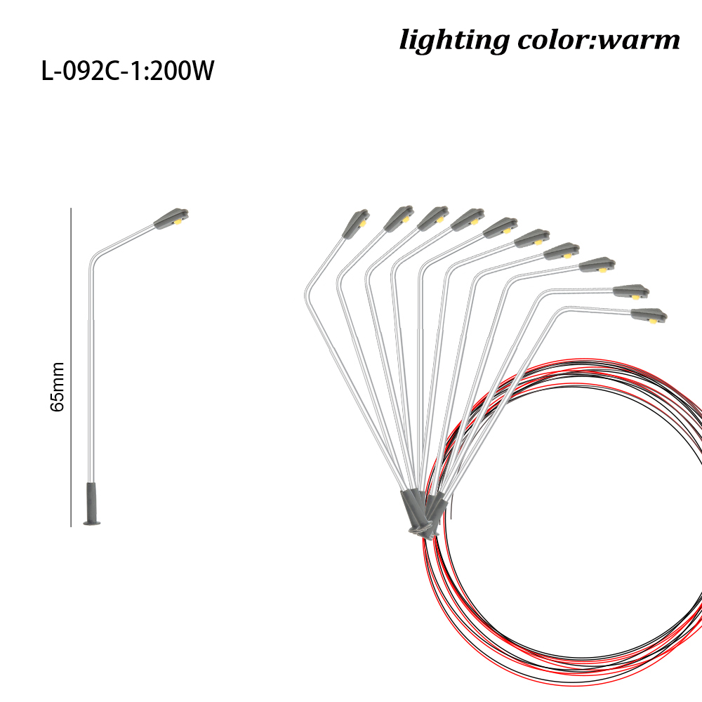 1:100-500 Scale Model LED 3V Street Lamp Lighting Single Head Train Layout Landscape: green