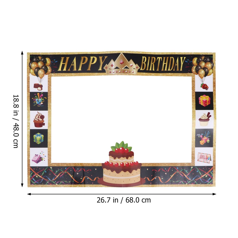 1Pc Photo Frame Paper Kids Birthday Photo Booth Prop (Assorted Color)