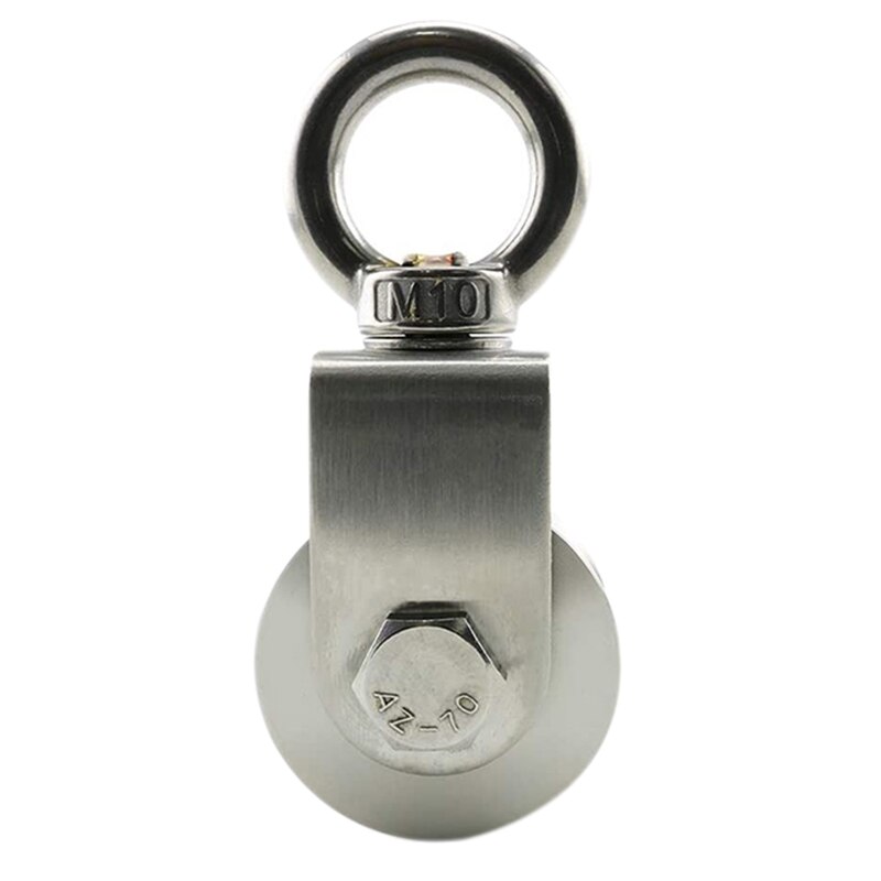 V Type Swivel Pulley 304 Stainless Steel Duplex Bearing Silent Detachable 360 Degree Rotation Heavy Duty Traction Wheel