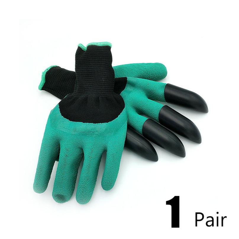 1 paar MOONBIFFY Tuin Handschoenen met 4 ABS Plastic Klauwen voor tuin Graven Planten