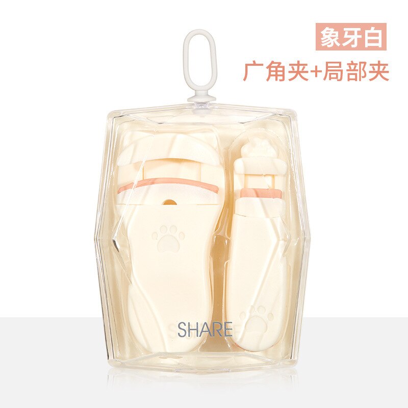 Eyelash Curler Cute Eyelash Curler Kit with Partial Eyelash Curler Eyelash for Eyelashes Curling Long Lasting lash curler: Ivory set