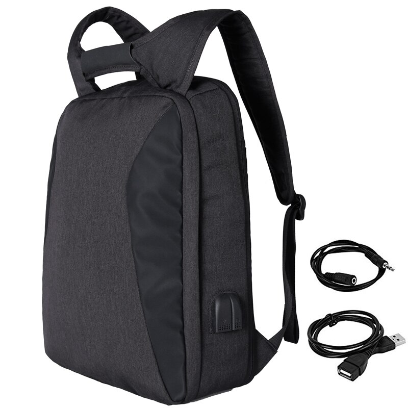 XQXA 17.3 "Slim Laptop Rugzak Vrouwen/Mannen Zakelijke Tassen met Usb-poort Opladen Waterbestendig Schooltas voor College rugzakken: 1806N Black