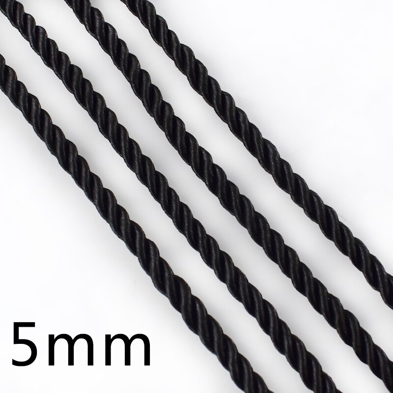 10m 4/5/6mm 3 Aktien Verdreht Baumwolle Nylon Schnüre DIY Handwerk Geflochtene Dekoration Seile Kordelzug Kasten Verpackung Gürtel Zubehör: 5mm Schwarz
