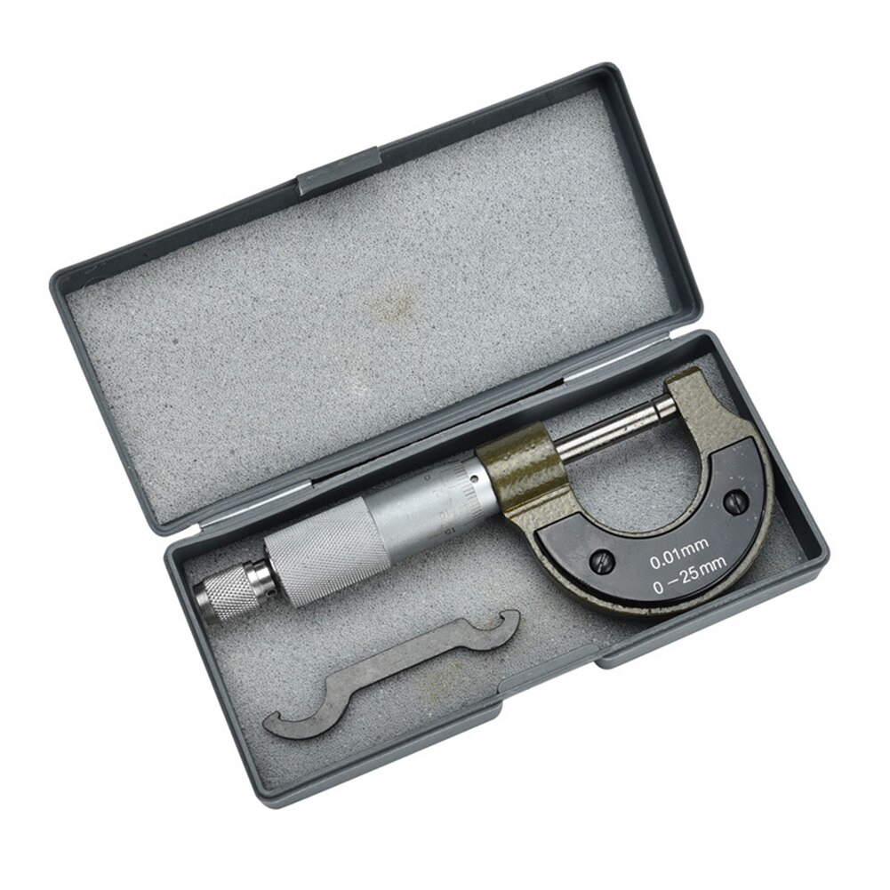 0-25Mm Draagbare Metrische Meten Schuifmaat Micrometer Carbon Staal Buiten Externe Ingenieur Nauwkeurige