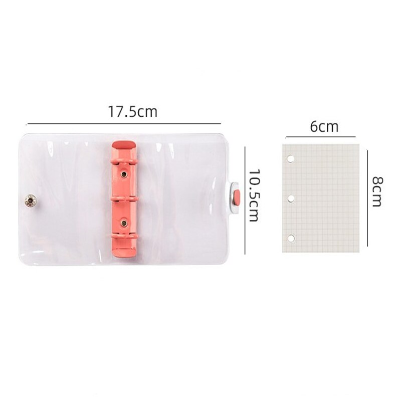 Mini PVC 3 Löcher verlieren Blatt Bindemittel Hinweis Abdeckung PortableTransparent Notizbuch Abdeckung Schreibwaren