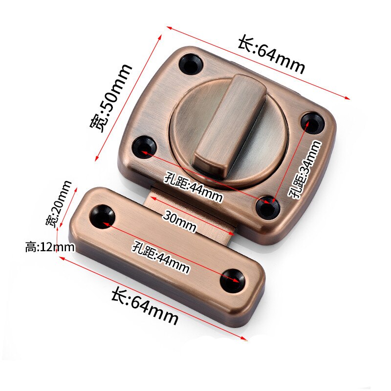 Zinc Alloy Universal Latch Lock Security Anti-theft Door Bolts Bedroom Drawer Privacy Catch Latch Furniture Hardware Tools: C3