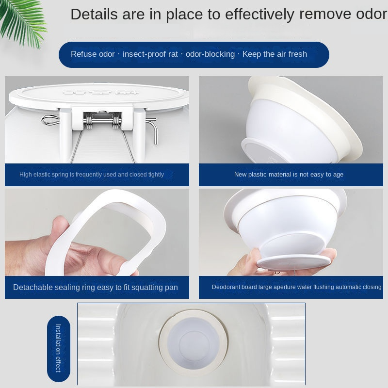 Anti-geur Plug Hurken Pan Squat Toilet Pit Anti-blocking Stopper Duurzaam Voorkomen Riolering Overloop Cover Badkamer Accessoire