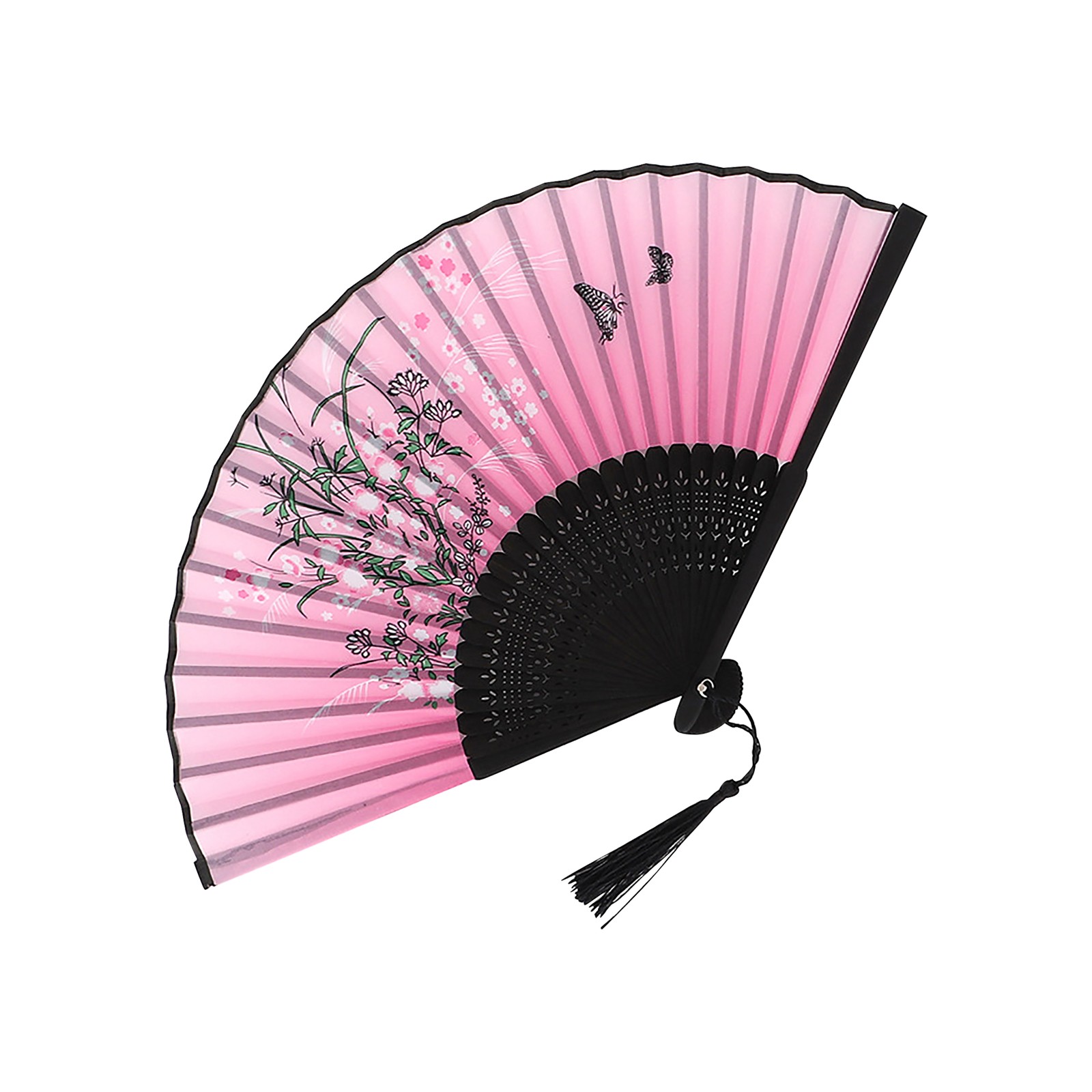 Abanico antiguo Abanico chino Abanico plegable antiguo Abanico de baile Abanicos de mano antiguos Artesanías decoradas Hanfu para fiestas de Halloween Artesanía: Azul marino