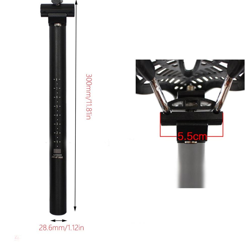 sillín de bicicleta de aleación de aluminio Mtb Carretera bicicleta de montaña asiento negro tubo 27,2/28,6 */30,4 ** piezas de bicicleta de 300 Mm: 28.6mm