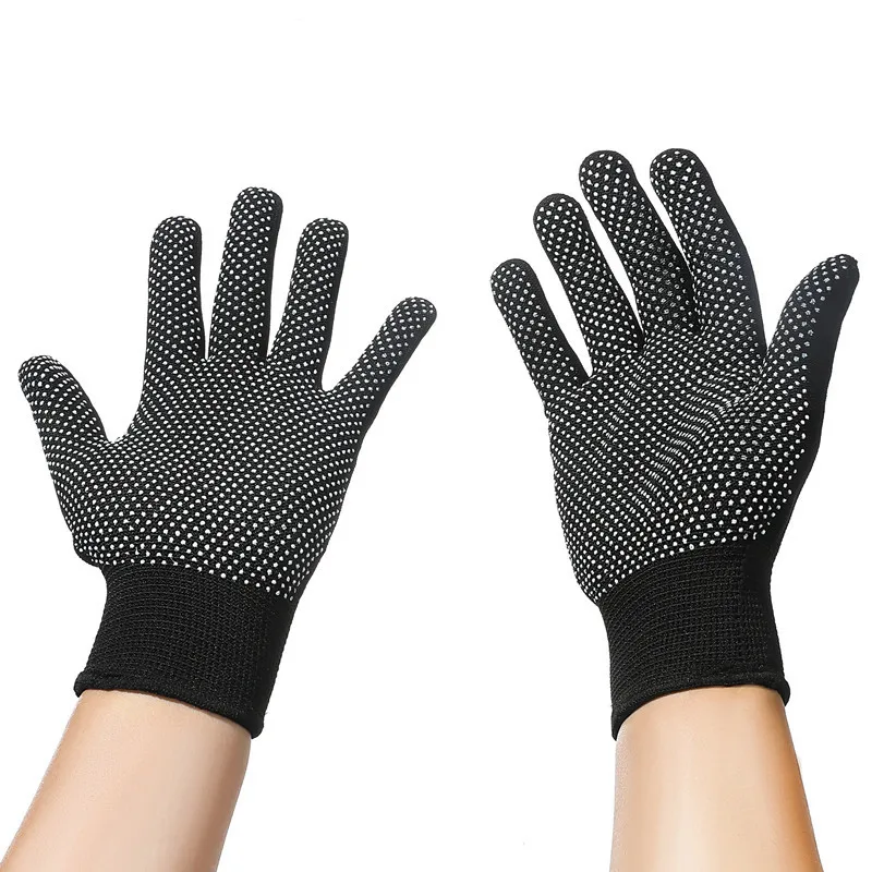 1Pair Hair Straightener Perm Curling Hairdressing Heat Resistant Finger Glove Hair Styling Tools Heatproof Protective Gloves: Dark Khaki