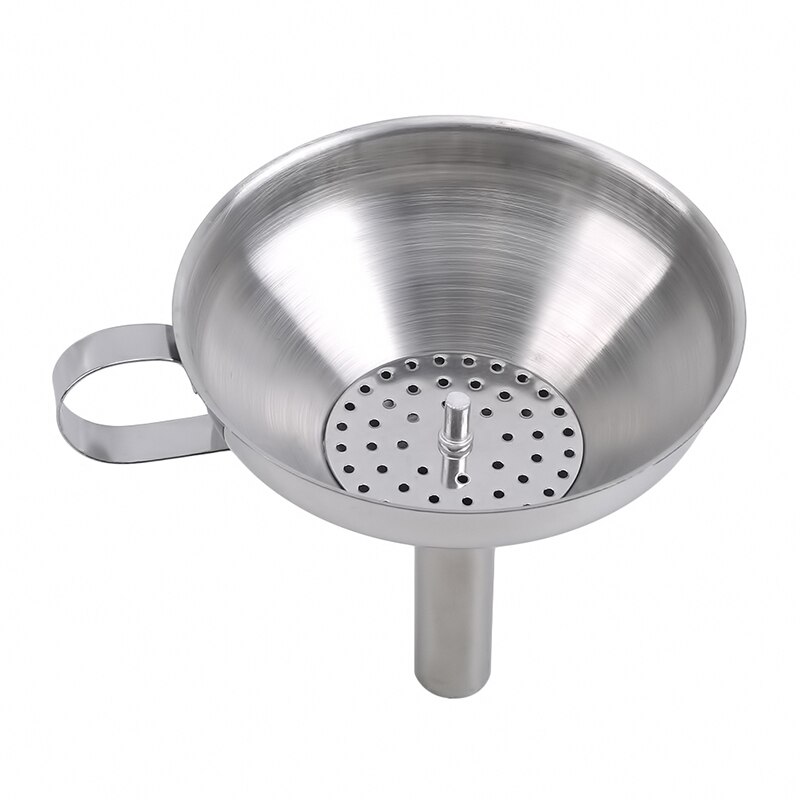 Detachable Filter Functional Stainless Steel Kitchen Oil Honey Funnel Liquid Water Tool: Default Title