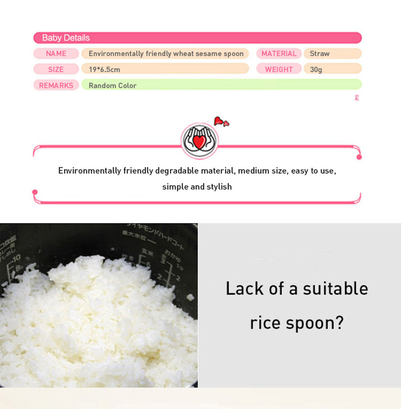 Hvede halm ris padle scoop non-stick øse køkken dejligt måltid ske madlavningsredskaber bord servering tilbehør ensfarvet