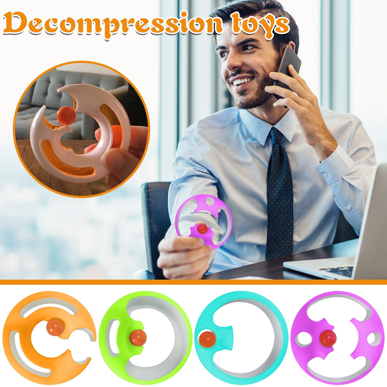 Fidget toy Innovative Fidgeting Allows You To Spin And Make Tricky Decompression Toys autism ADHD anti-stress toy key ring