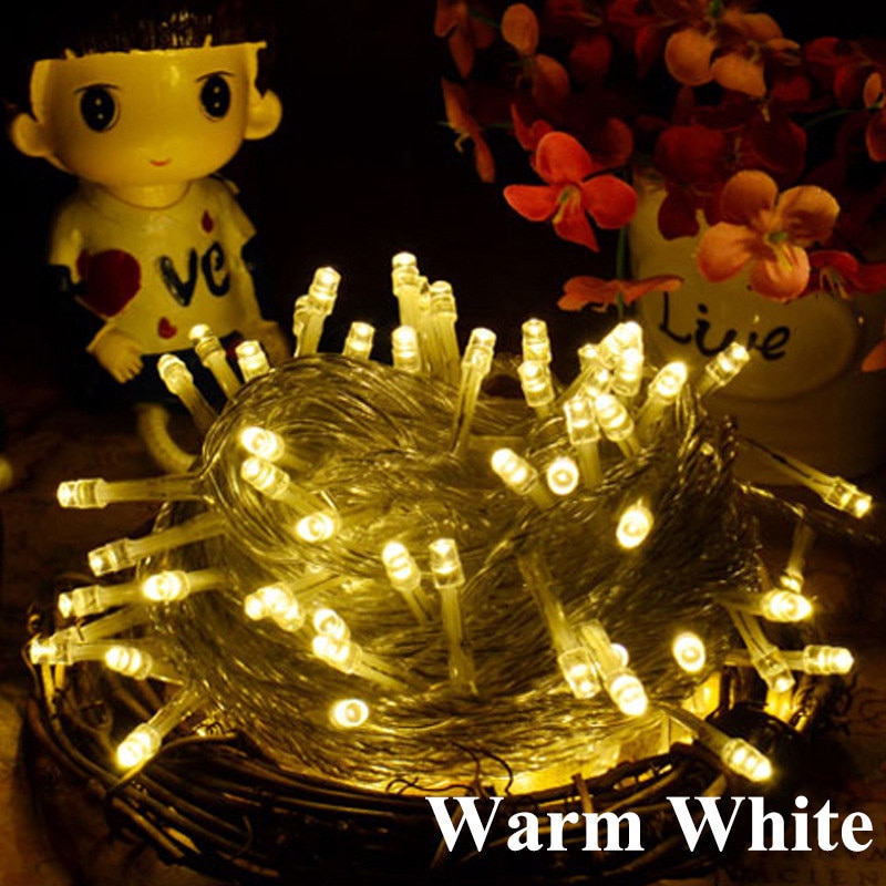 10m-100m LED String Light Christmas Lights Indoor Outdoor Tree Decoration Lighting Waterproof Garland Fairy Light: Warm White / I