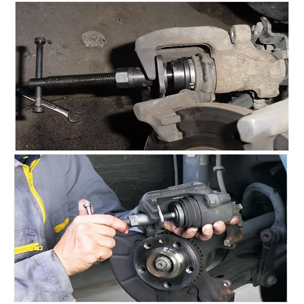 Brake Caliper Piston Rewind Tool Right Handed Thread Compression Dual Pin Break Caliper Piston Rewind Tool for Disk Brake Pad