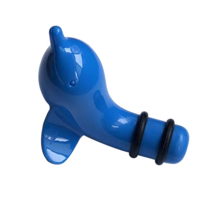 Bar outils belle dauphin forme bouteille de vin bouchons de bière vin bouchon de liège bouteille couverture outils économiseur tire-bouchon drôle bouchon de bouteille: Bleu