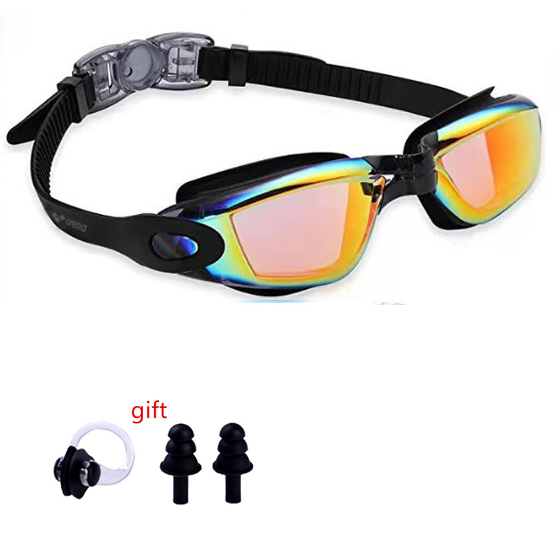 ARENA Kein Auslaufen, Anti-Beschlag, vollständiger Schutz, HD-Schwimmbrille, für Herren und Damen, verstellbare, auslaufsichere Schwimmbrille für Erwachsene: Orange