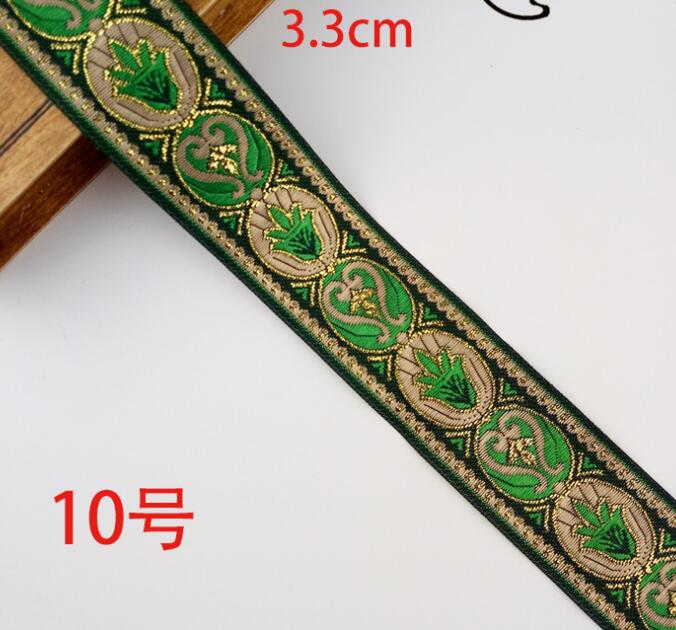 Ruban Jacquard tissé, 33mm de large, 7 yards, sangle pour chien, bricolage, plusieurs Styles: 9
