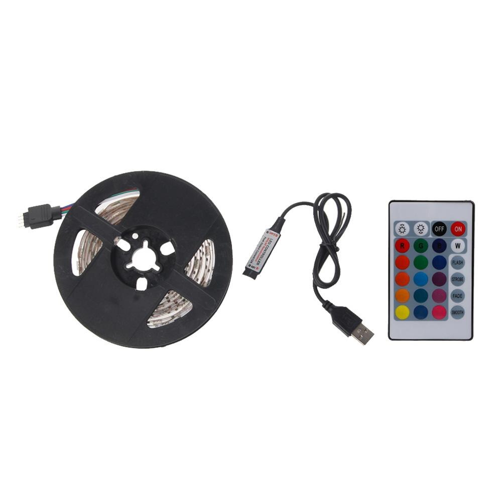 DC 5V USB 30 LED/m 5050 RGB Non Waterproof Flexible LED Strip Light TV Back Lighting+24 Key Remote: 3