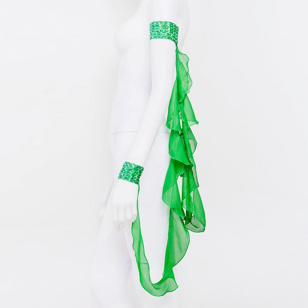 Belly Dance Costume for women belly dancing Accessories Arm Sleeves Wrist Adjustable Chiffon Sleeve Sequins Armbands 3151