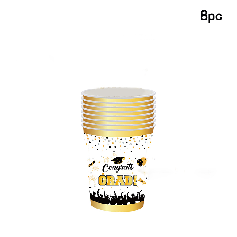 8Guests Gold Graduation Theme Disposable Tableware Congrates Grad Napkin Plate Class Of Happy Graduation Party Supplies: MINT GREEN