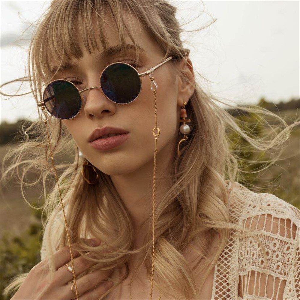 Reading Glasses Chain for Women Metal Sunglasses Cords Beaded Eyeglass Lanyard Hold Straps Eyewear Retainer
