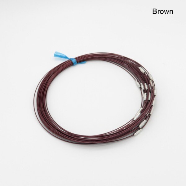 10 stücke 1mm 18inch draht halskette kragen choker kreis drehmomente schmuck hals-zubehör verschluss draht-kragen multi-farbe kupfer: brown