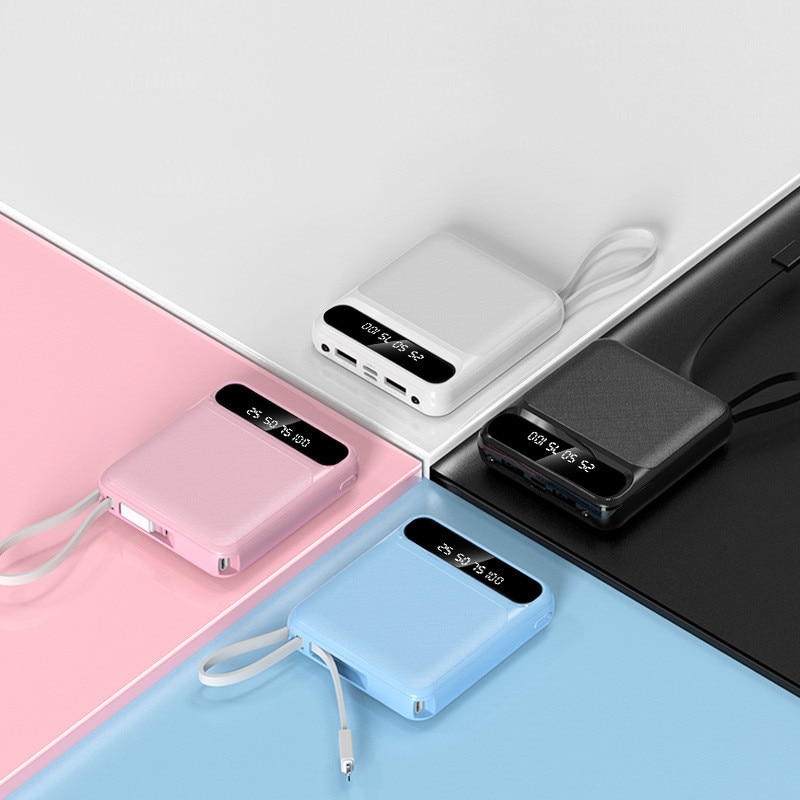 30000mAh Power Bank LCD Digital Display Phone Fast Charger LED Lighting Portable Outdoor Travel Powerbank for All Smartphones