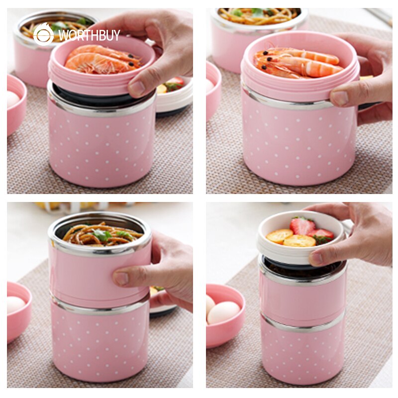 Leuke Japanse Lunchbox Voor Kids Portable Outdoor Rvs Bento Box Lekvrije Voedsel Container Keuken Voedsel Doos