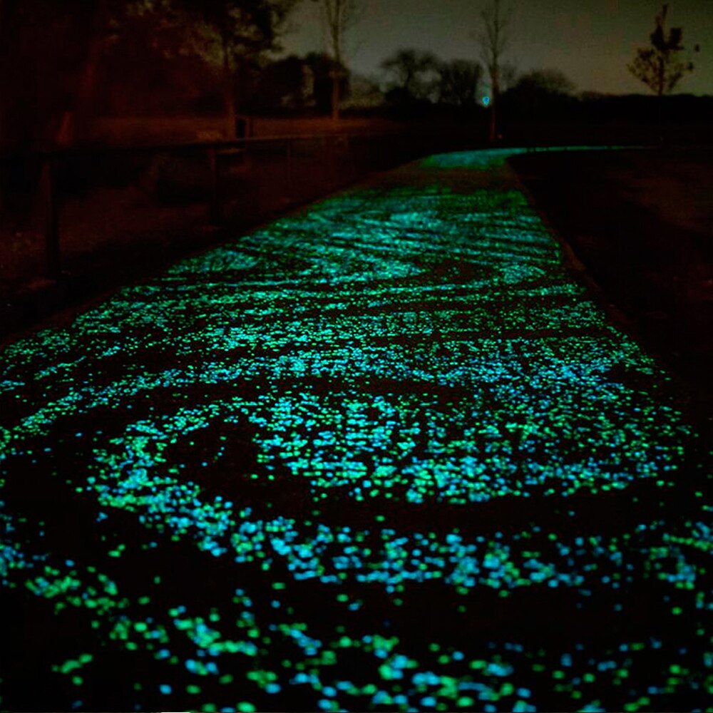 100 pièce/pack pierres brillantes artificielles pour passerelle Aquarium jardin cour lueur dans le jardin sombre PebblesRock pierres lumineuses