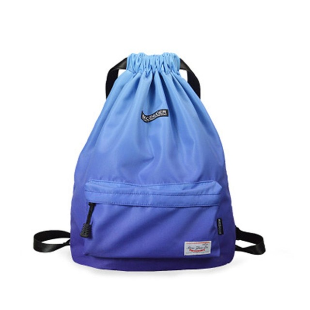 Tasche Sommer Wasserdichte Sporttasche Sporttasche Reise Kordelzug Tasche Outdoor Tasche Rucksack für Training Schwimmen Fitness Taschen Softback: blue