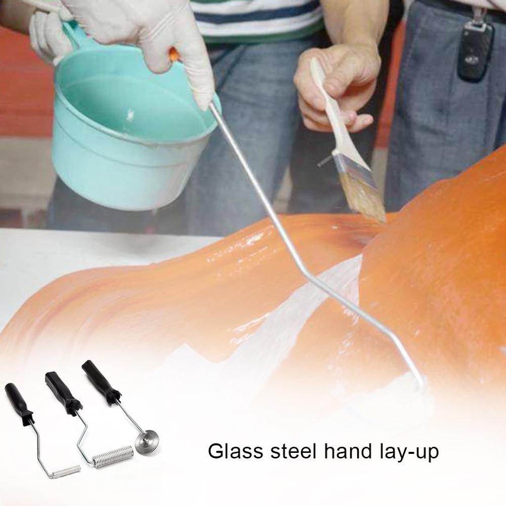 Delaman Bubble Paddle Tool 3Pcs bubble buster rollen haren/paddle/nobby/hoek roll voor glasvezel lamineren