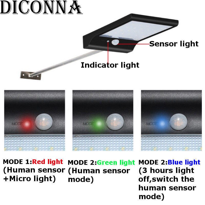 48 LED Solar Power Motion Sensor Security Lamp Garden Street Waterproof Light