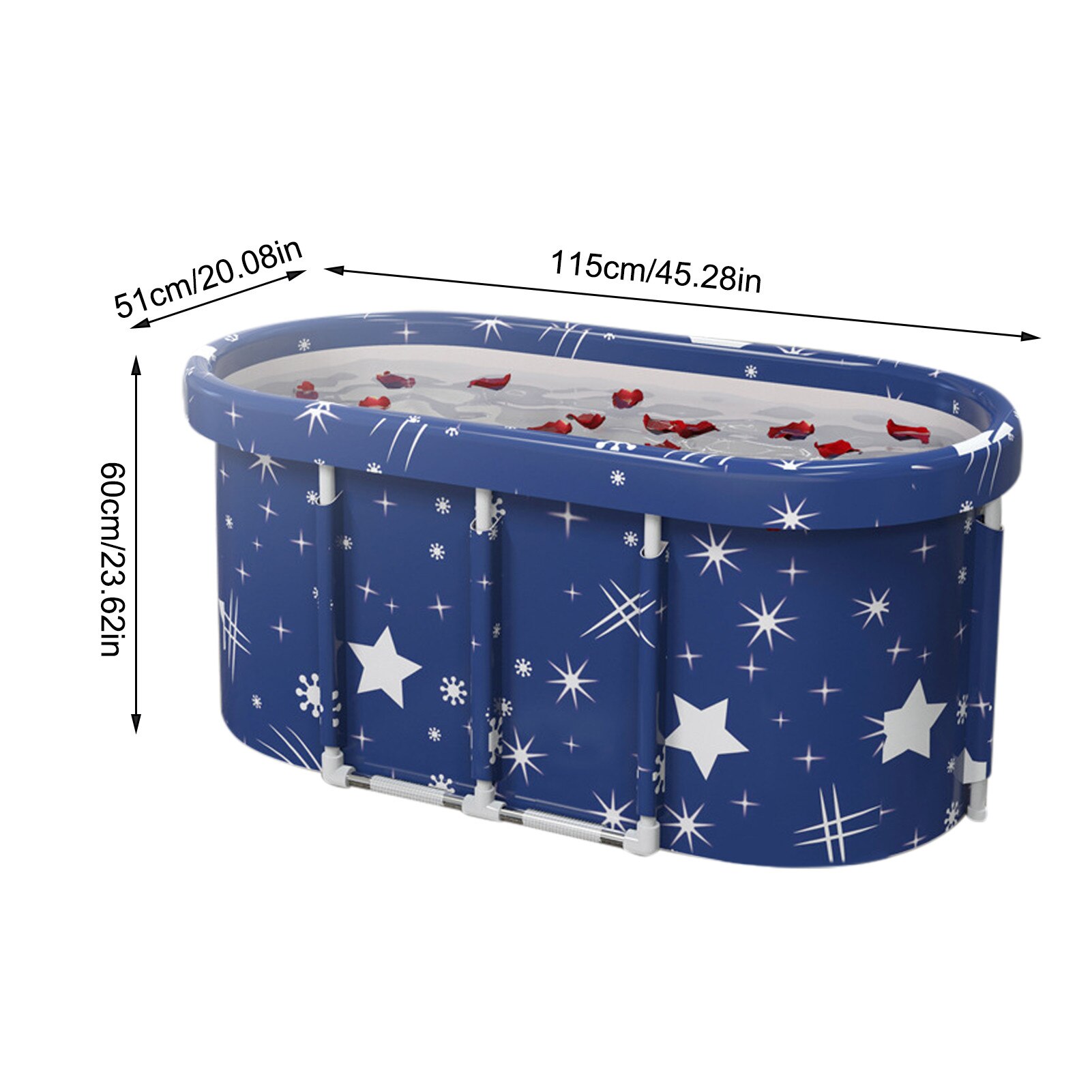 Foldable Bathtub Adult Child Bath Tub Full Size Pool Spa Bathtub Tool Free Disassemble Full Body Large Bathtub In stock: Starry blue