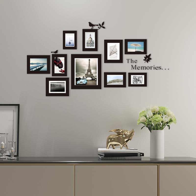 Wall-Mounted Photo Frame Photo Frame Mural Wall Stickers DIY Picture Home 10x Decor 10x Decor Photo Frame Black Photos Living
