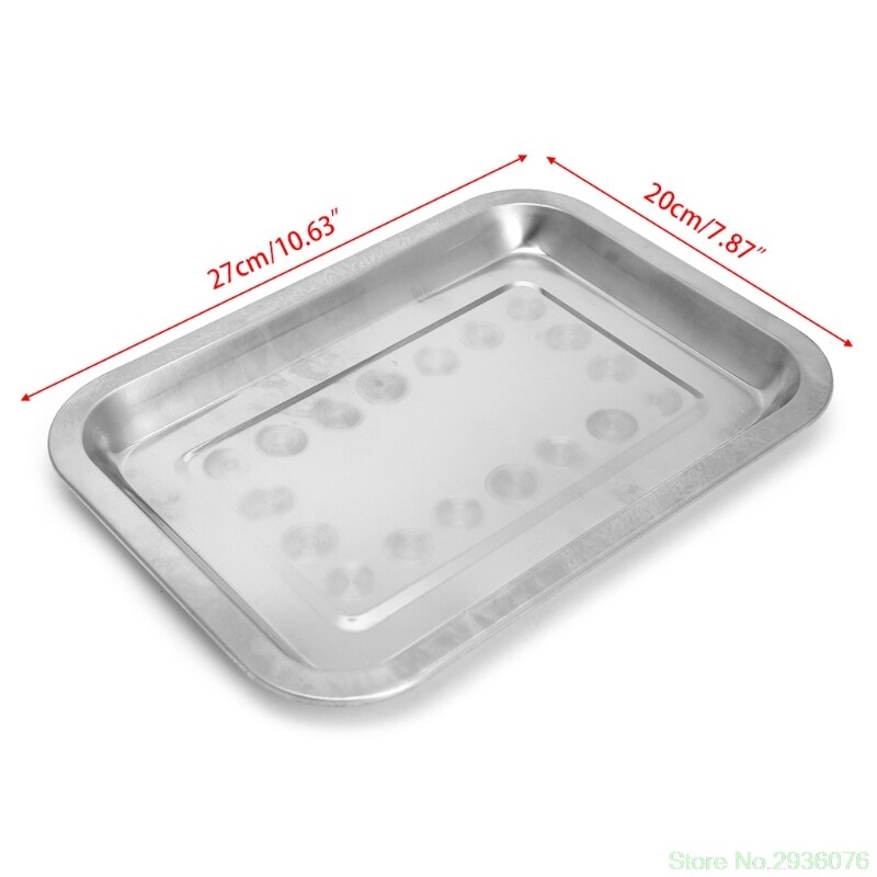 Roestvrij Staal Rechthoekige Plaat Barbecue Gegrilde Vis Lade Bbq Voedsel Container: 01