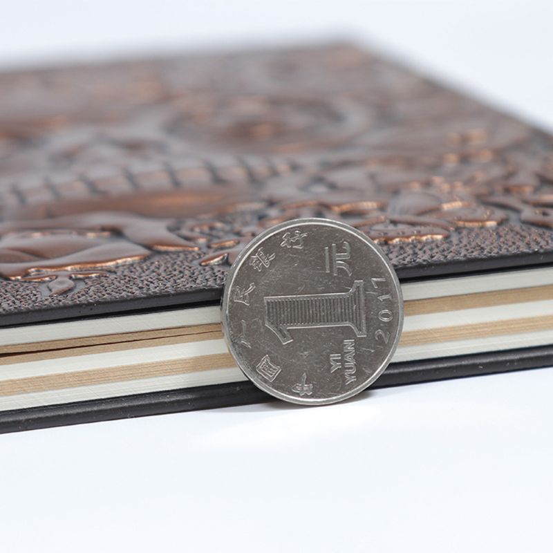 Skull Flower Embossed A5 Leather Notebook Journal Notepad Travel Diary Planner School Office Supplies