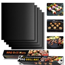 2 uds. De estera antiadherente para parrilla de barbacoa Arsmundi, utensilios de cocina, cocina de teflón para asar resistencia al calor, fácil de limpiar