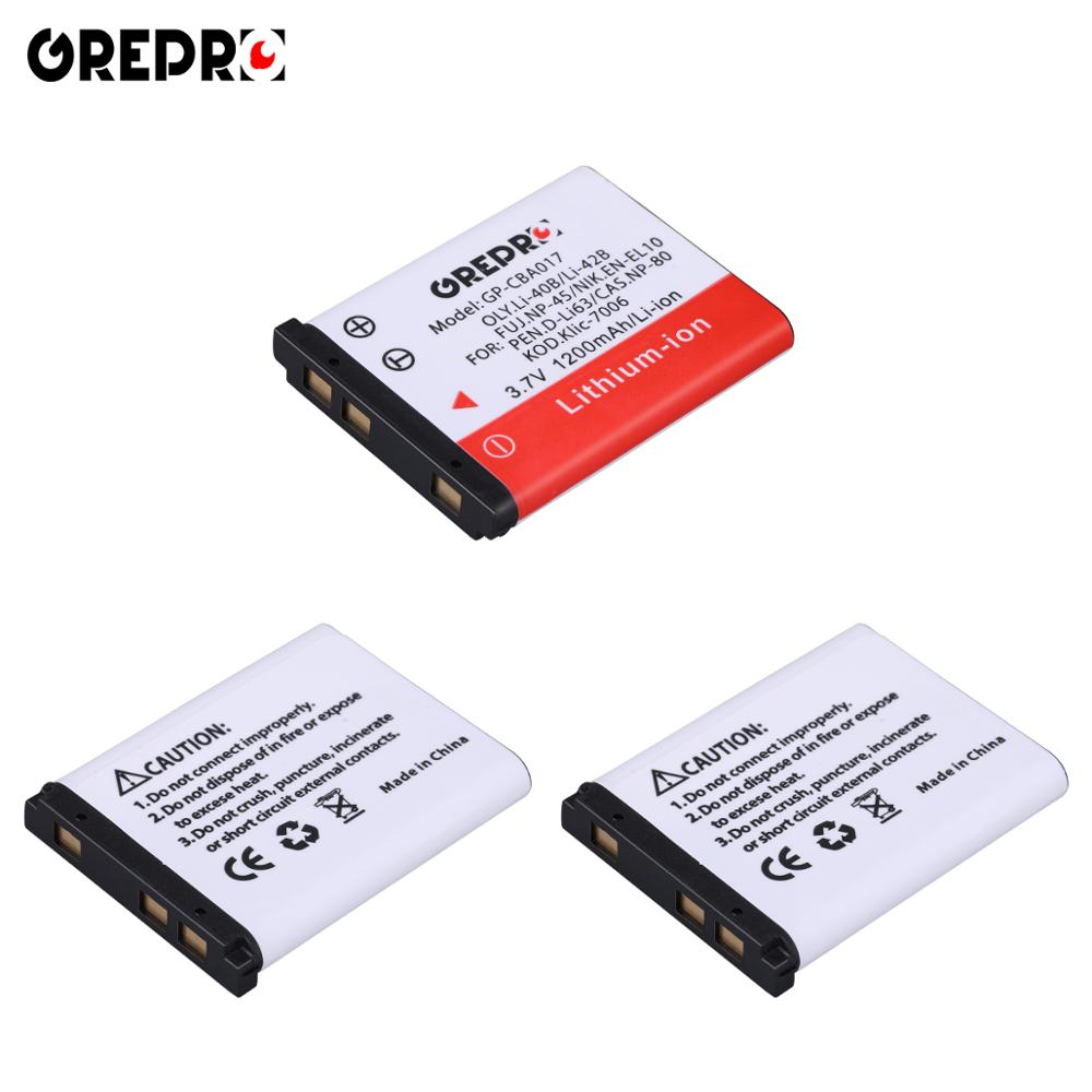 Batterie 1200mAh pour Olympus Li 40B, 42B, NIK.EN EL10, PE n.d-li63, KOD.: 3x Battery