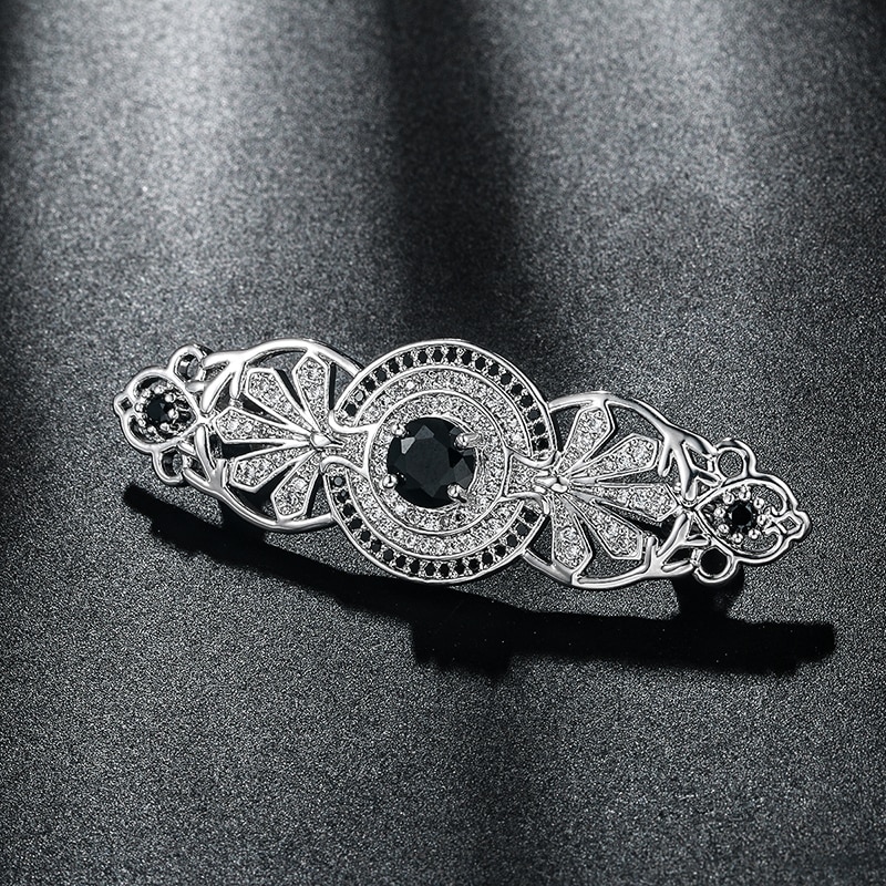 WEIMANJINGDIAN Black and White Zircon Crystal Vintage Style Brooch Pins