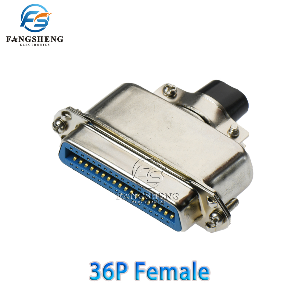 1/5 stk. 57- serie centronics-stik, hun-stik,  cn14p/24p/36p/50p båndcomputerprinterkabelmonteringsadaptere med mentalt dæksel: Lavendel / Under 5 stk