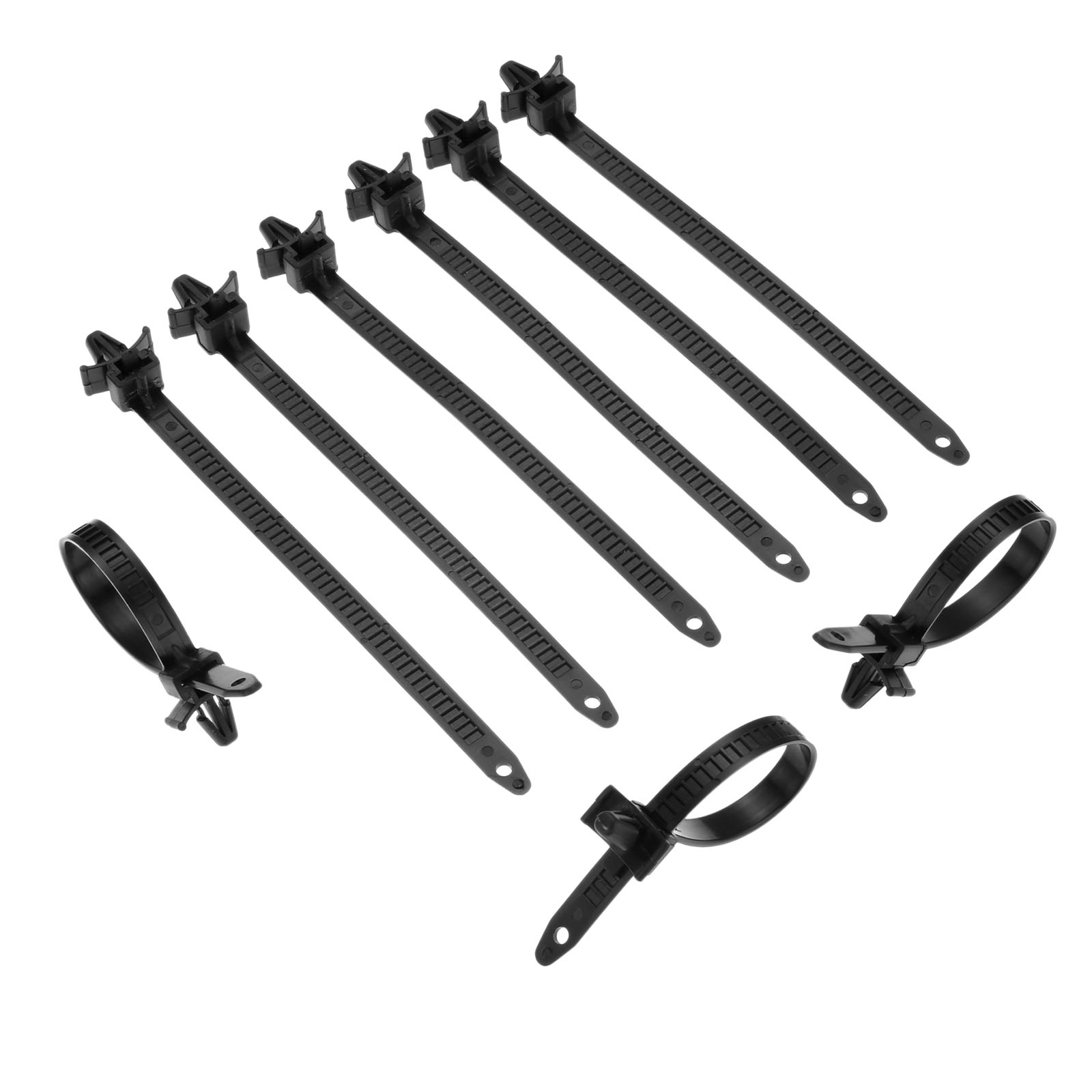 30Pcs Car Mount Wire Tie Clips Releasable Nylon Tie Wrap Cable Bund Wire Band Fastener Clip Selflocking Plastic Zip Tie Fastener