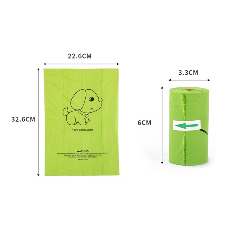 5/8/10 rollen groene biologisch afbreekbare hondenpoepzakjes afvalzak, maïszetmeelvriendelijk, composteerbaar, duurzame schoonmaakafvalzak