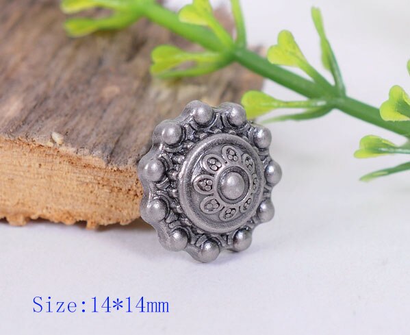 Set Di 10 Rivetti A Forma Di Teschio, 13 X 8 Mm, Argento Anticato - Foto 5