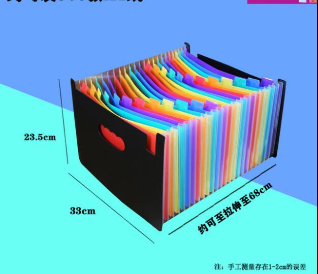 Expanding A4 File Holder Office Supplies Plastic Rainbows Organizer A4 Letter Size Portable Documents Holder Desk Storage: 24 Multicolor