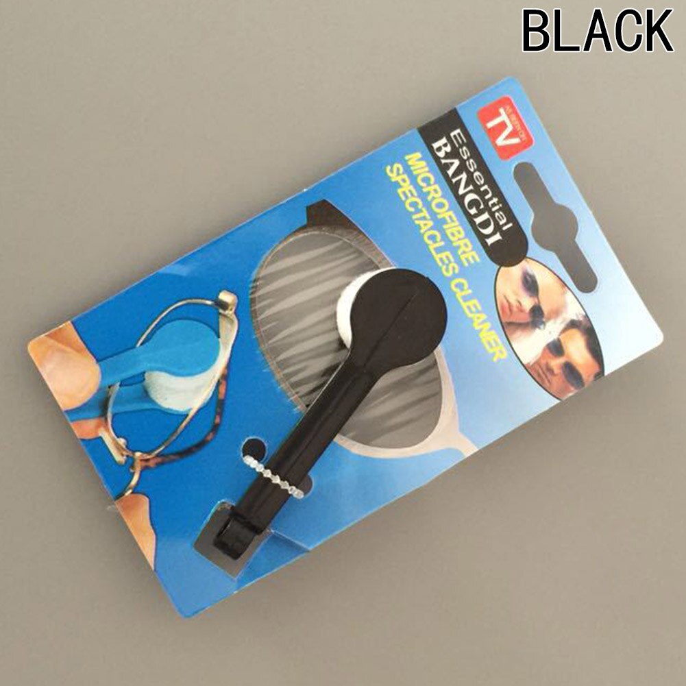 Multifunctionele Multicolor Draagbare Bril Vegen Bril Reinigen Glazen Ruitenwisser Doek Schoon Vegen Gereedschap 1 pc: Black